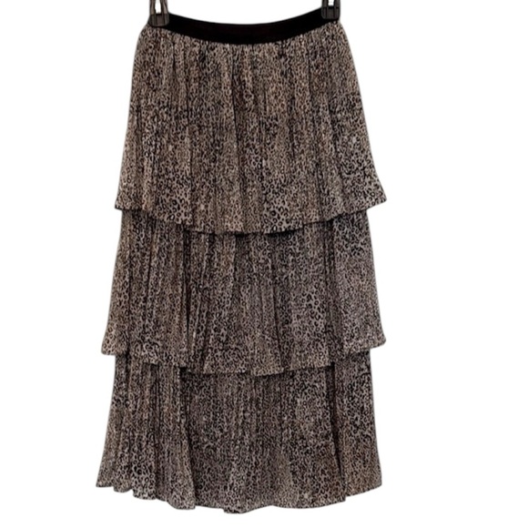 1. State Tiered Leopard Print Midi Skirt - Picture 8 of 8